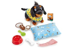 Pitter Patter Pets Wiggle Jiggle Daschund Deluxe Electronic Pet For Children From 3 Years Sausage Dog Walking Toys Plush Kids Lead Puppy Robot