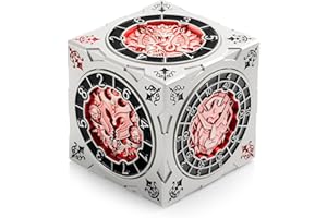 DNDND Unique 7-in-1 Spinner Dice Cube for Dungeons and Dragons DND – Chimera, Mind Flayer Themed D&D Collector's Set for TTRPG Players and Dungeon Masters (Silver with Red)