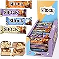 FitnesSHOCK Protein Bar Mix Box 24-Variety-Pack, No Added Sugar, High 20% Protein, Low Carb, Lower Calories, Rich in Fiber 24x50g