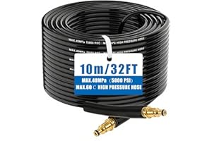 HUACOMMERCE 10M Pressure Washer Replacement Hose for Karcher K Series K2 K3 K4 K5 K6 K7, Extension Hose for Jet Washing with Quick Click Plug Connector，Anti Twist for Cleaning Car Garden