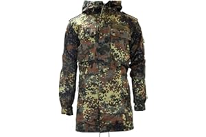 Original German Army Field Jacket Parka - Military Issue German Hooded Flecktarn Combat Parka