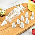 Hian Versatile Manual Plastic Whipped Cream Dispenser Set with 8 Decorating Tips – Perfect for Cakes, Pastries, and Cookies – Easy to Use and Clean – Ideal for Home Baking and Professional Decorating