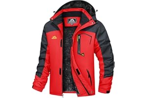 TACVASEN Manteau Homme Hiver Chaud Veste Ski Homme Veste Softshells Randonnée Blouson Polaire Sportswear Coupe Vent Imperméable Blouson de Travail