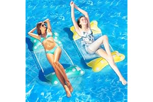 NAJILI 2 Pezzi Amaca Gonfiabile, 4 in 1 Amaca d'Acqua Gonfiabile, Multiuso Materassini Gonfiabili per Piscina con pompa ad aria,Portatile Amaca da Piscina per Giochi Estivi Bambini Adulti Beach Party