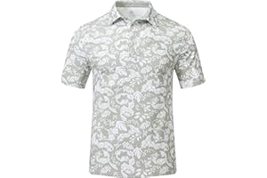 MoFiz Men's Polo Shirts Short Sleeve Casual Golf Work Top Moisture Wicking Sports Fitness Hiking Polo T-Shirt