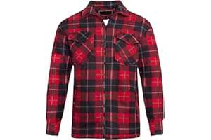 shelikes Mens Womens Shirts Fleece Padded Lumberjacket Sherpa Fur Lined Lumberjack Hooded Quilted Thermal Check Shirt