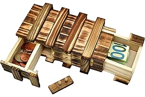 STORE HD Caja de regalo mágica de madera para dinero, caja de regalo grande con 2 compartimentos secretos para dinero, vales, joyas, regalo de boda o cumpleaños