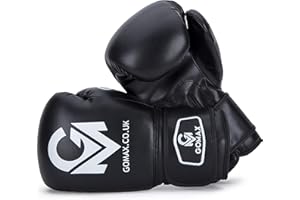 GO MAX GoMax Leather Boxing Gloves 6,8,10,12,14,16 oz Boxing Glove for Training Punching Sparring Punching Boxing Bag Gloves Mitts Muay Thai Kickboxing MMA Martial Arts Workout Gloves