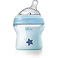 Chicco Natural Feeling 150ml Baby Milk Feeding Bottle with Wide Neck, Anti-Colic for Easy Milk Flow, for Babies & Toddlers 0m+, (Blue)