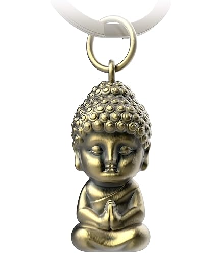 Porte-clés Bouddha FABACH - Pendentif Métal Karma, Bronze, Porte-bonheur