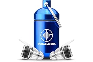 Schallwerk ® Music+ | Hearing protection earplugs for party, music, festivals, disco and concerts - Dampen noise & maintain high sound quality - Unobtrusive earplugs, musicians, protection