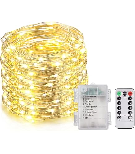 Guirlande LED à Piles 2x15 M - 150 LED, Minuterie 6h/18h - Fil Cuivre Souple - Pour Intérieur/extérieur, Fêtes, Noël
