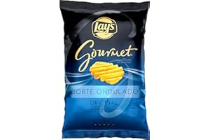 Lay's Gourmet Onduladas, Patatas fritas con sal, Producto de Aperitivo, bolsa individual, 150 gr