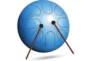 INMAKER Steel Tongue Drum 8 Note 6 Inch C-Key Steel Drum Percussion Instrument with Drum Sticks Music Book for Adult Kid Musical Education Yoga…