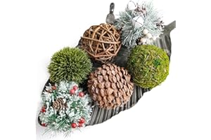 GENERIC CIR Oases Decorative Balls for Bowls Assorted Spherical Natural Woven Twig Rattan Orbs Grapevine Ball for Vase Fillers Table Decor