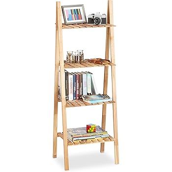 [en.casa] Leiterregal Standregal Badregal Treppenregal Dekoregal weiß