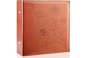 Miaikoe Album photo 10 x 15 cm, pour 1000 photos à enfiler, extra grande capacité, couverture en cuir, peut contenir 1000 photos horizontales et verticales, 10 x 15 cm, pour mariage, famille, marron