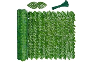 Viceree Seto Artificial Verde Claro 1x3 Metros +50 Bridas de Plastico, Seto Artificial Ocultacion Jardin, Pantalla Privacidad 90%, Fácil Instalación para Valla Jardin Exterior y Balcon
