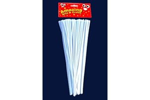AMAZING ARTS AND CRAFTS White Pipe Cleaners Chenille Stems 30cm x 4mm 100