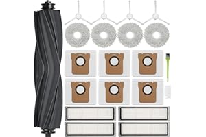 RUKHOOL Akcesoria do Xiaomi X20 Plus/Dreame L10s Ultra, części zamienne do Xiaomi X10+/S20/L10 Ultra, zestaw akcesoriów, 6 worków na kurz, 4 podkładki do mopa, 1 szczotka główna, 4 filtry, 4 szczotki