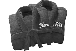 Home N Living Wedding Personalised Luxury Bath Robe His Hers/Mr Mrs 100% Cotton Terry Towel Bathrobes Extra Absorbent With Belt Bath Shower Anniversary Wedding Gift