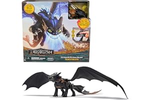 DreamWorks Dragons, How to Train Your Dragon, Sdentato Sputafuoco, Action Figure con Luci, Suoni e Ali da 38 cm, Giocattoli per Bambini, 4+ Anni
