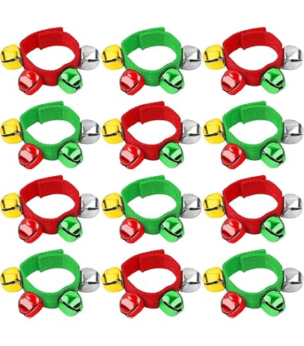 24 Bracelets Jingle Bells LATERN 12 Couleurs - Clochettes Poignet Et Cheville Pour Fêtes