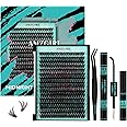 Lash Extension Kit 320Pcs,DIY Individual Lashes Clusters Kit,Lash Bond And Seal,Lash Remover For Eyelashes Extensions,Lash Applicator Tool For False Eyelash Cluster Kit At Home(70D,D-Mix10-16mmKit)