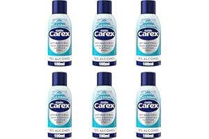 Carex Antibacterial Original Hand and Surface Santister Spray, 70 Percent Alcohol, Cleans, Cares and Protects, Bulk Buy, Pack of 6 100 ml