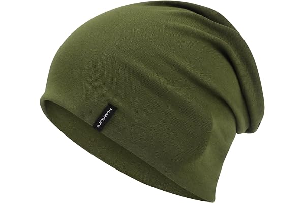 HAMUNI Slouchy Beanie mössa dam, bekväm bomullsmössa män | Lätt mössa med dubbla lager mjuk tunn mössa klassisk modern beanie-mössa perfekt för vardag och övergångstider
