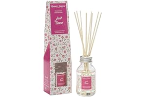 Hassett Green London Just Rose Olejek Zapachowy Dyfuzor Rattanowy 100ml - Długotrwały Aromat do Wnętrz - Zestaw z 8 Rattanowymi Patyczkami, Idealny na Prezent i Do Użytku Codziennego