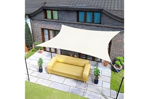 Sunnylaxx 2,5x3,5m Rectangular Toldo Vela de Sombra, Crema Toldos Exterior Terraza Protección Rayos UV para Exteriores, Pergola, Jardín,Terrazas