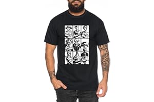 TEE KIKI Ruffy Team - Herren T-Shirt Straw Hat Luffy Zoro One Monkey D. Pirat Ace Piece Goku Anime Ruffy