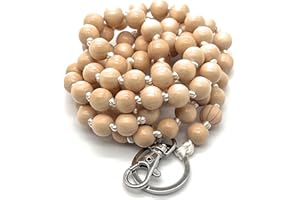 Nedimoo Universal Holzperlen Handykette, Kette, Schlüsselband, Necklace, das Handyband zum Umhängen ist kompatibel mit jedem Handy wie Apple iPhone, Samsung, Xiaomi (Ohne Hülle) (Natur)