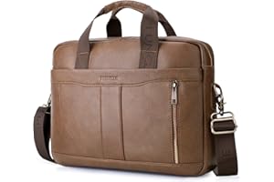 SPAHER Laptoptasche 14/15.6 Zoll Aktentasche Herren Business Tasche Arbeitstasche Herren Echtleder Tasche Herren Umhängetasche Schultertasche Messenger Bag Männer Geschenk für Männer