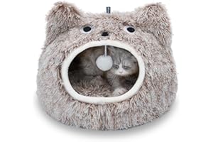 CATISM Cojín de Felpa Lavable para Gatos en Forma de Cueva para Gatos