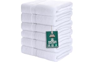 Utopia Towels - 6 Asciugamani di Cotone - (60 x 120 cm), Grigio - Asciugamani per Piscina, Spa e Palestra Asciugamani di Medie Dimensioni, Leggeri e Molto Assorbenti (Bianco)