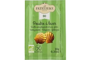 LA PATELIERE Poudre à Lever sans Phosphate Bio/sans Gluten 8 Sachets 10 g