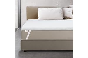 The White Stone Nakładka na Materac 130 x 200 cm Wentylowana Pianka z Pamięcią Kształtu | Topper na Materaca 6 cm | Wypełnienie na Materac z Wyjmowaną Pokrywą, Antybakteryjny i Przeciwgrzybiczy