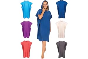 Gräfenstayn Ponczo kąpielowe premium z guzikami – Öekotex 100 – pomoc w przebieraniu się dla kobiet i mężczyzn – ponczo surfingowe na plażę – ręcznik ponczo dla dorosłych – pomoc w przebieraniu –