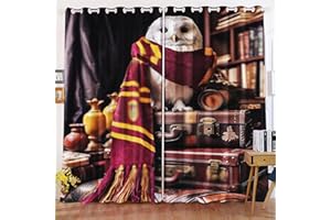 KIDSLOVE Eule Verdunkelungsvorhang-Set Für Schlafzimmer 3D-Druck Cartoon Eule Vorhänge Für Kinderzimmer Schiebegardine Blickdicht Für Dekoration Wohnzimmer (3,150x166cm(BxH)/ 75x166cmx2)