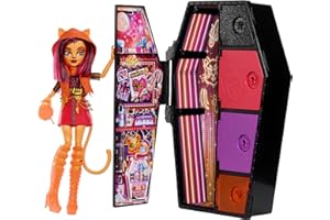 Monster High Coffret Monstrueux Secrets Série Frayeurs Néon avec Poupée Articulée Toralei Stripe, Casier, Plus De 19 Surprises, Plus De 125 Looks À Créer, Jouet Enfant, Dès 3 Ans, HNF80