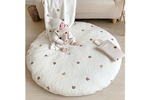 FOURIDING KIKOM Tapis de Jeu pour Enfants Tapis de Jeu en Coton pour Enfants Tapis de Gymnastique pour activités Tapis de Sol pour Chambre d'enfant Décoratif (Ours Blanc)