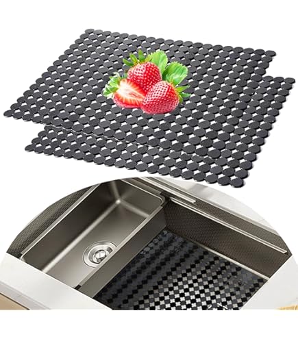 Tappetino Lavello Cucina In PVC - 2 Pezzi 30x40 Cm Antiscivolo | Protezione Da Graffi E Rumore