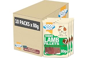Good Boy - Tender Lamb Fillets - Dog Treats - Made with Natural Lamb Meat - 80 g ℮ - Low Fat Dog Treats - Case of 10