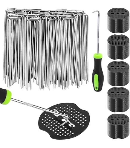 Velway Set di 50 Picchetti per Telo Pacciamatura - 150x36mm 3 mm Antiruggine Picchetti da Giardino - Fissaggio per Tessuto, Erba Artificiale, Recinzione e Rete, Tenda da Campeggio