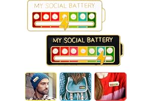 Abitoncc Funny Social Mood Brooch Pin for 7 Days a Week, Social Battery Pin, Enamel Mood Pin Social Battery Lapel Pin for Women, Functional Brooch for Cloth Pants, Schoolbag