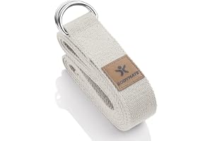 BODYMATE Yogarem, Yogaremmar, Yogabä , Stretchbä , för stretching, flexibilitet, yoga pilates fitness, fysisk terapi, 100% naturlig bomull
