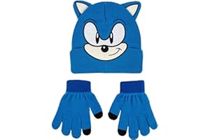 CERDÁ LIFE'S LITTLE MOMENTS Set di cappello e guanti Sonic morbidi e licenza ufficiale-Abbigliamento termico per bambini Set 2 pezzi, standard unisex per bambini