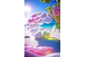 Taasmoog 5D Diamond Painting Kit Completo, 5D DIY Diamond Painting Kit Completo, Pittura Diamante Strass Ricamo a Punto Croce Painting per Decorazioni Casa(Pietra Dell'amore del Mare) (Bianco)